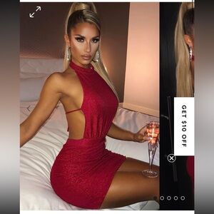 Babyboo Fashion Red Glitter Dress